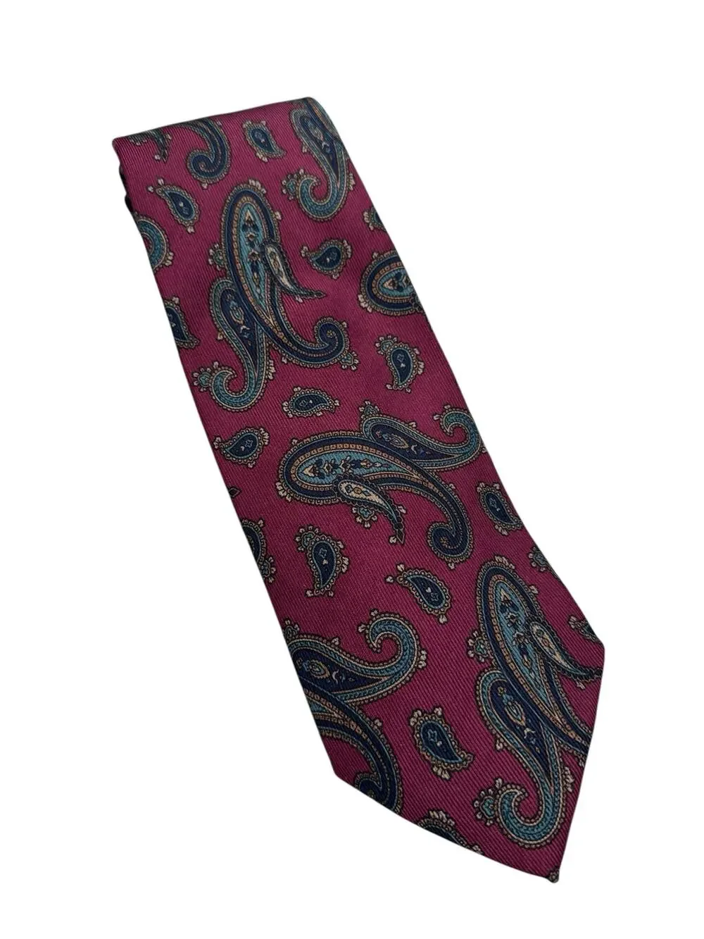 Vintage ROBERT TALBOTT Nordstrom 100% Silk Tie Red Paisley Made in USA Italian